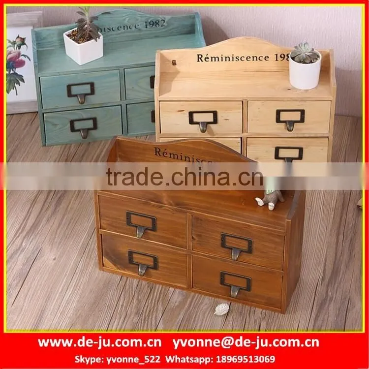 Three Layer Cabinet Wooden Multi Drawer
