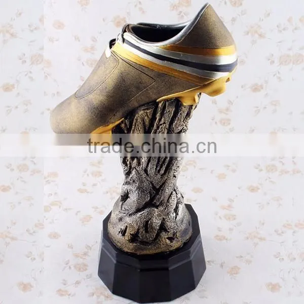 European cup sports soccer awards resin mini shoe trophy