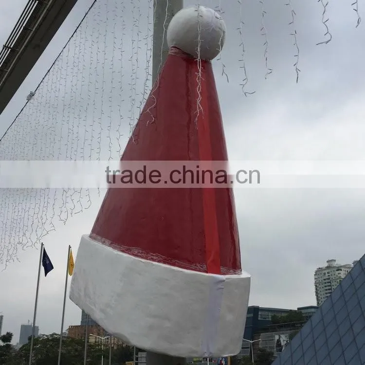 Outdoor FRP Christmas hat decoartion