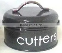 Metal cookie jar cake iron storage can cake tin