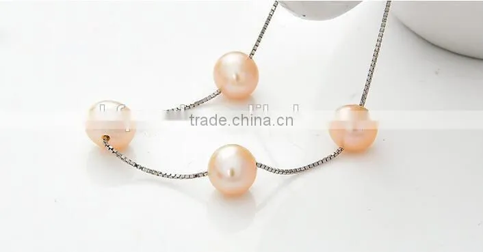6-7 mm pink freshwater pearl necklace and bracelet sets