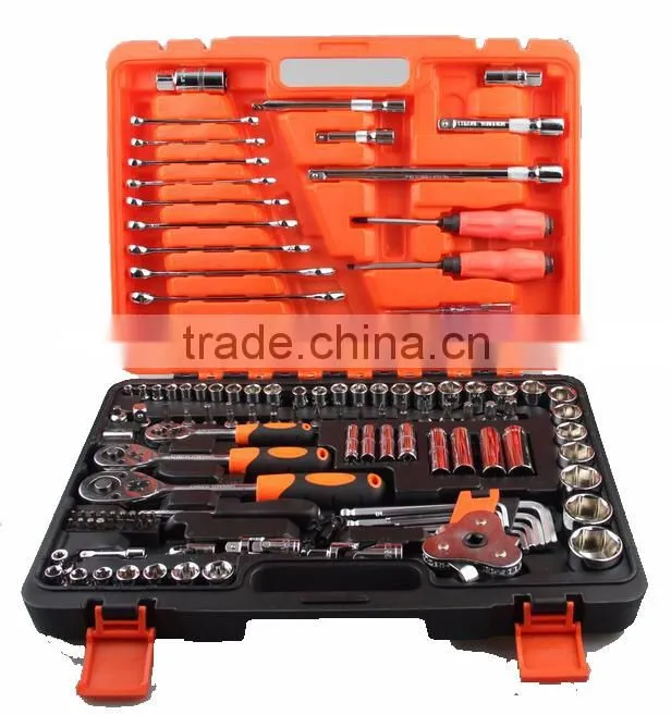 120 1pcs Metal Tool Set with Oil Filter Wrench Machinery Tool 121 PCS Socket Wrench Set