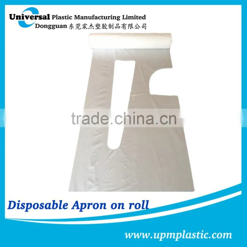 Disposable one time used food processing plastic LDPE aprons