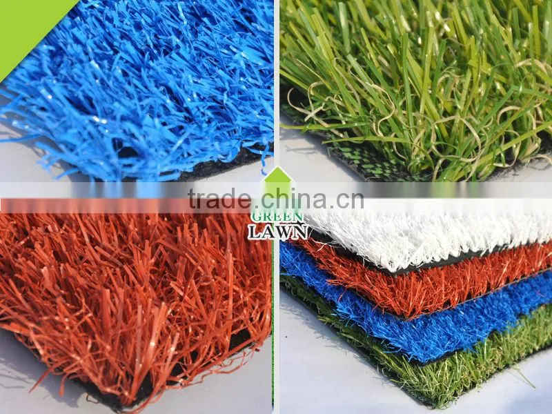 Colorful artificial grass for school (red,green,yellow.blue,white)