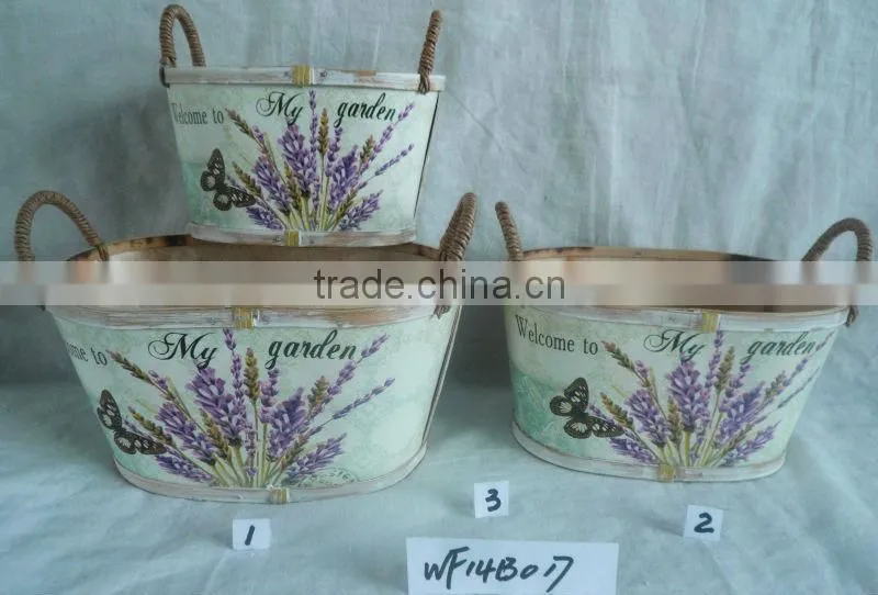 garden decoration wooden pot flower pot