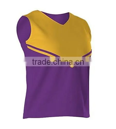 Custom Girls Cheerleader Costume Sleeveless Stripe Design Customized Cheerleading Crop Tops For Women