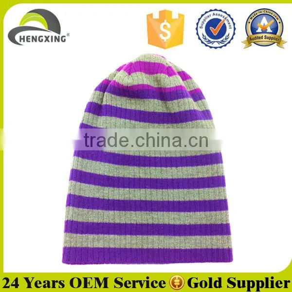 Custom lazy baggy cuffed knitted long beanie hat
