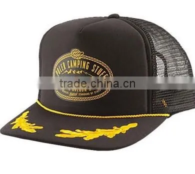 2014 Fashion Wholesale Printing logo Custom Foam Mesh Trucker Cap with a String on Brim