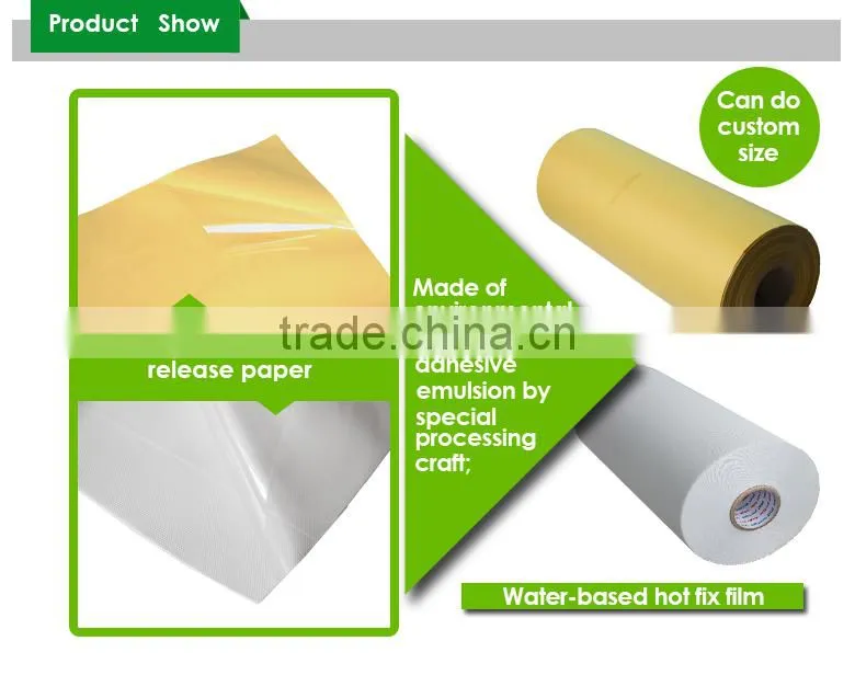 Yellow hot fix tape paper