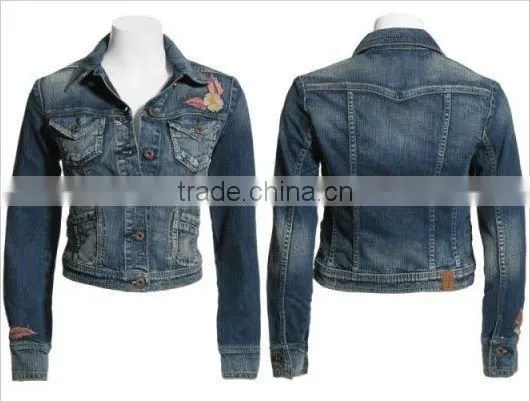 100% Cotton Blue Women Denim Jacket