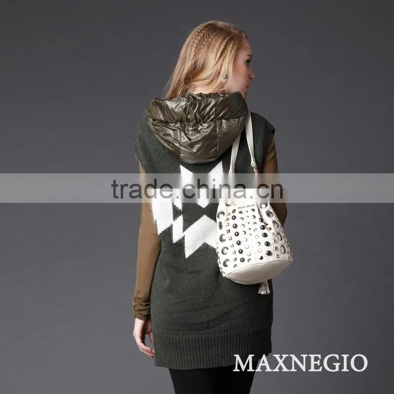 Luxury hooded styles sleeveless polar fleece jacket for winter