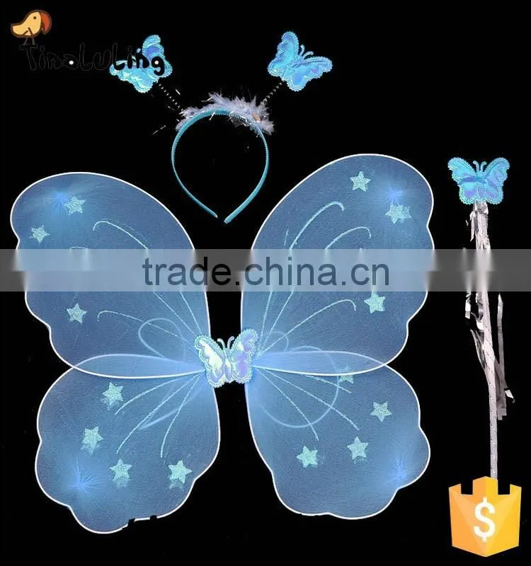 cheap single nylon butterfly fairy wings for party decorations