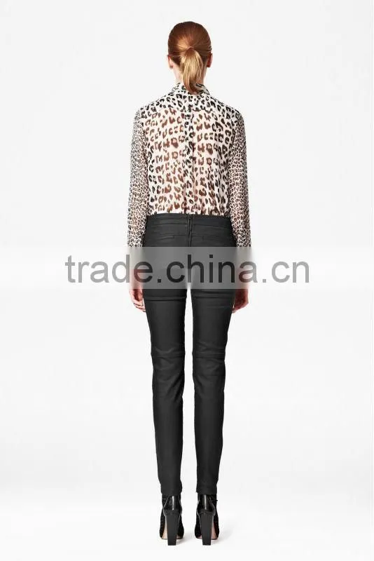 Leopard Print Design Chiffon Shirt/Blouse