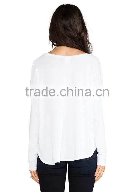 girls plain white long sleeves t-shirts