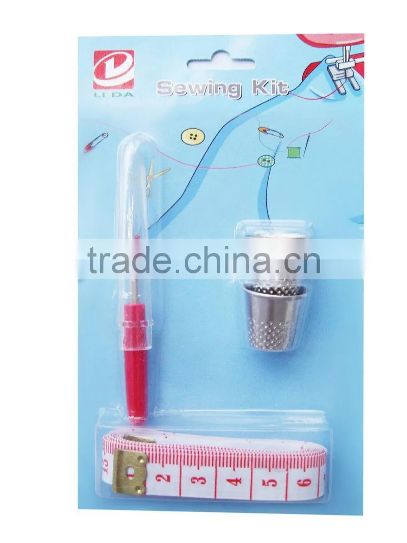 polyester hand sewing thread with scissors and hand needles compact