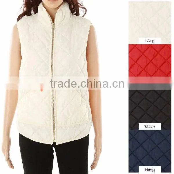 Factory Wholesale LOW MOQ Custom design winter lady quilted vest