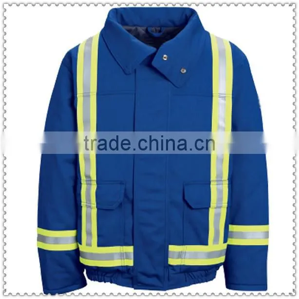 Anti-Static and Flame Resistant Bomber Jacket with Reflective Trim