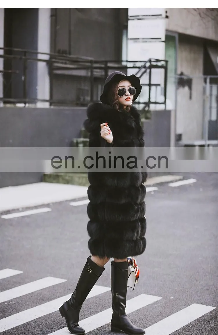 2015 Top Quality Lovely Fur Vests Women Outer Wear Vest Real Blue Fox Fur Coat China