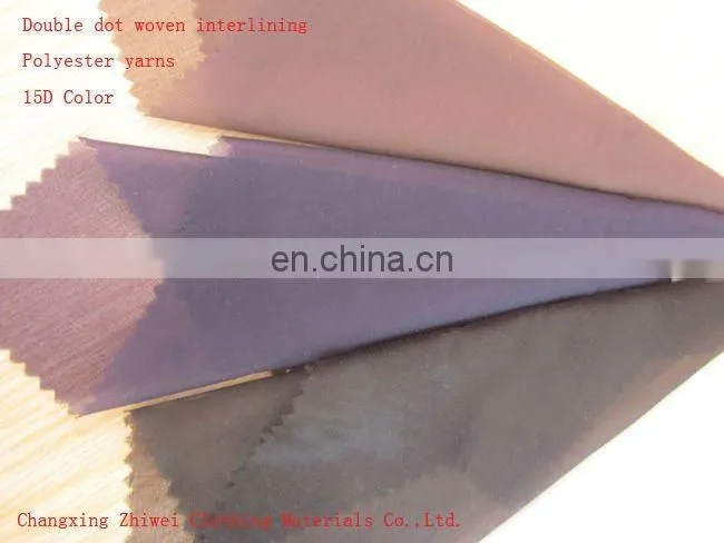 100% Polyester Double Dot Woven Interlining Fabric