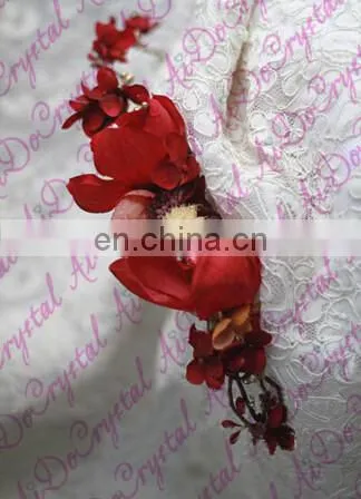 Aidocrystal Sex Red wedding hair accessories bridesmaid bridal hair pins blush silk flower hair accessory