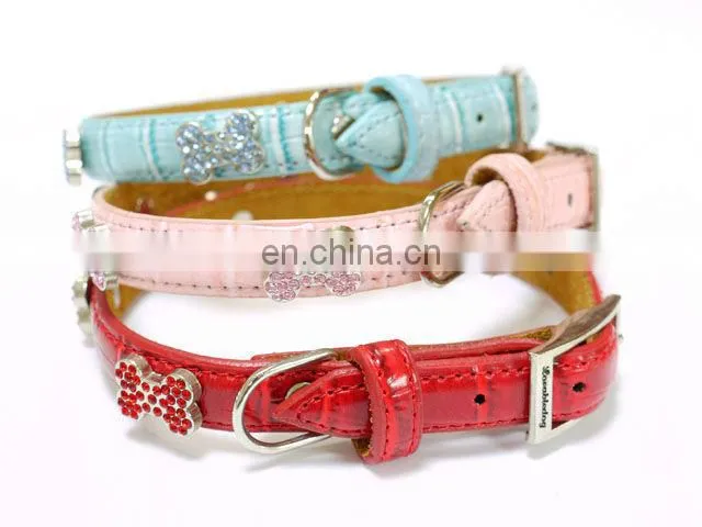 2013 Fashion Diamond Studded Leather Bling Bling Dog Collar