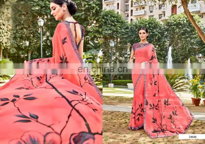 Designer Printed Georgette Saree.