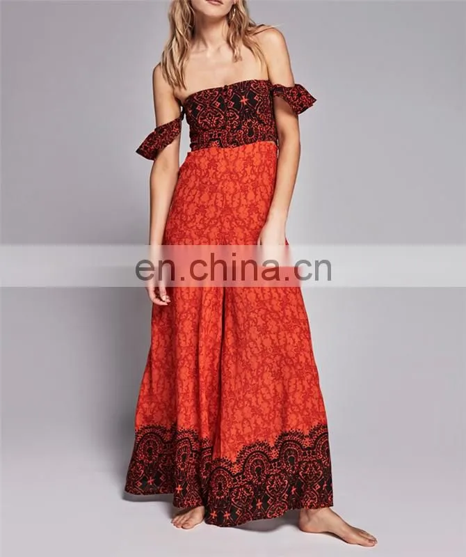 Sexy Off-shoulder Jumpsuit 2013 Sex Jumpsuit African Pattern Onesie Jumpsuit