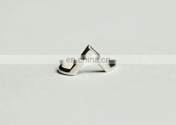 Silver jewelry wholesale silver plated v shaped wedding rings for bride