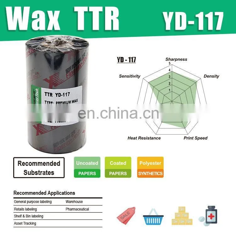 Premium Enhanced Wax Ribbon size for 110mm*300m with 1Inch core