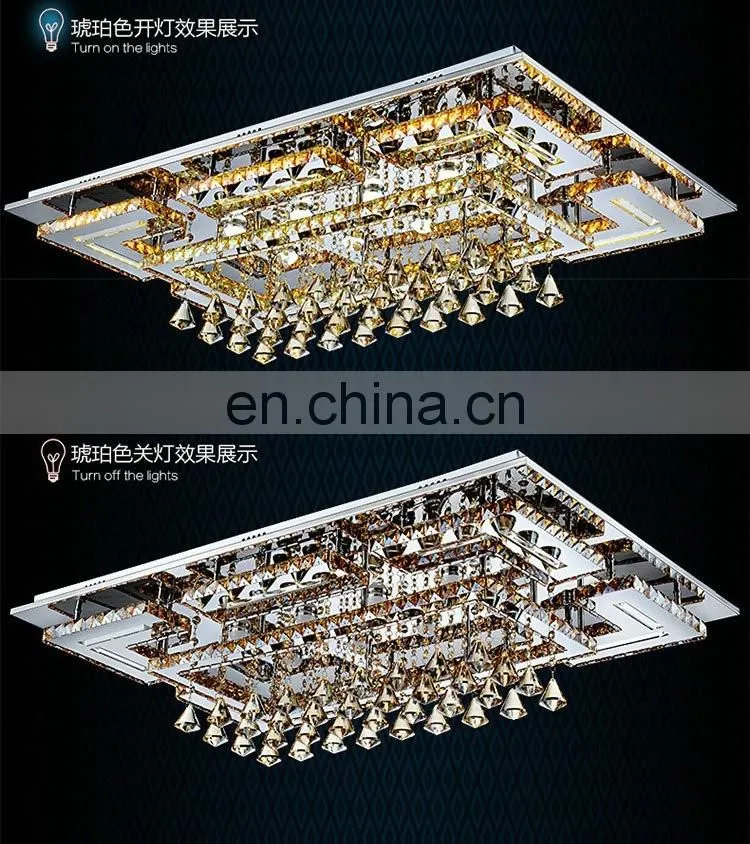 factory stock modern minimalist ceiling lamp Crystal rectangular lamp for bedroom