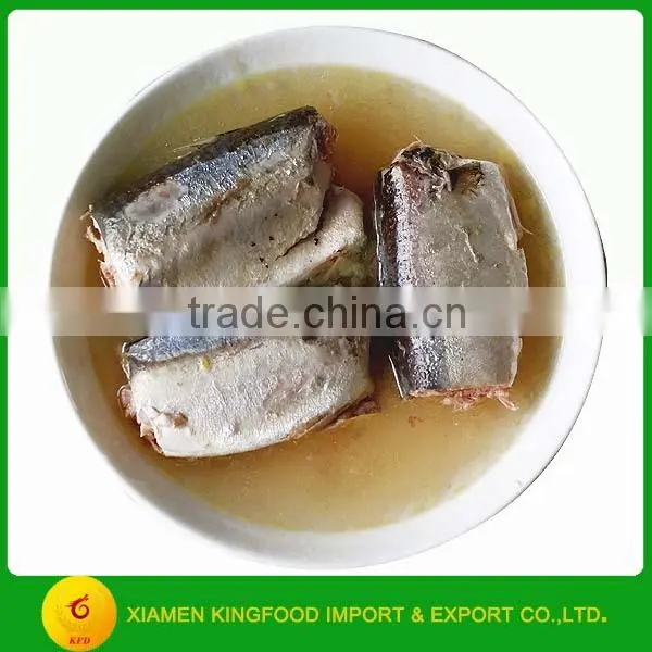 Canned jack mackerel in tomato sauce in brine