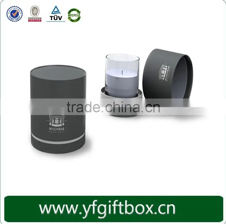 Black Gift Paper tube box/cylinder Box/Round Box with ribbon