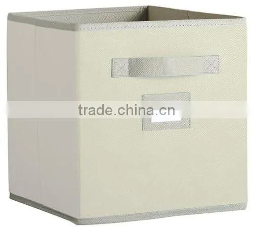 Non-woven storage boxes, Folding Basket with small pvc pocket
