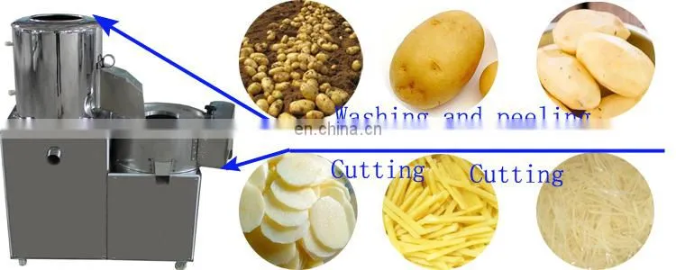 Combined Plantain Potato Washing Peeling Cutting Slicing Making Machine Price For Sale