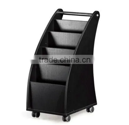 wooden magazine trolley for beauty salon