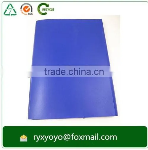 multi-pockets pp plastic blue a4 size expandable file folder with fasterner