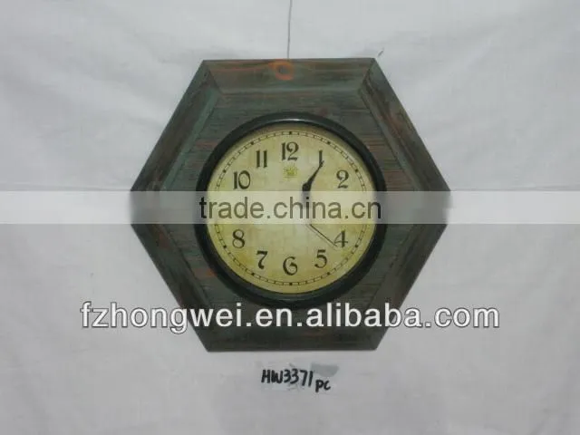 Hongwei 2013 Antiquated Natural Wood Decorative Clocks& Wood Wall decorative Clocks
