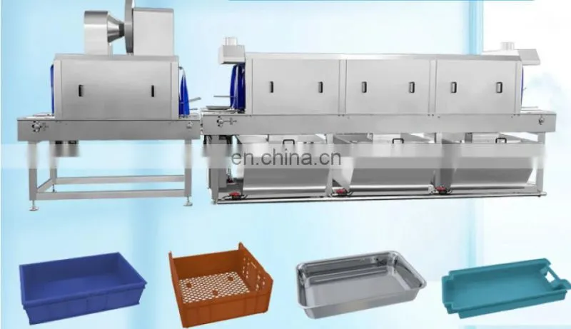 Shanghai Factory Full automatic High quality plastic basket crate/box/tray washing washer equipment cleaning machine