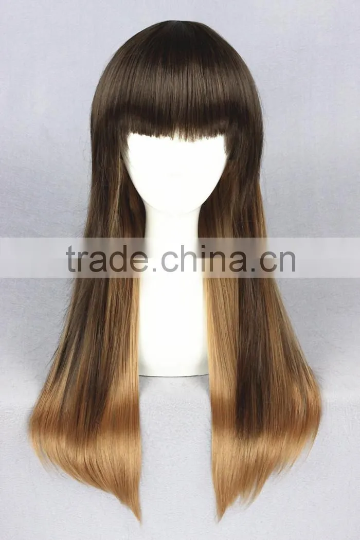 High Quality 65cm Medium Long Straight Brown Mixed Lolita Wig Synthetic Anime Wig Cosplay Hair Wig Party Wig