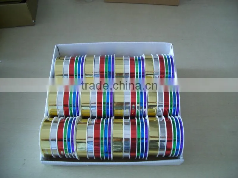 polystar ribbon/christmas decoration ribbon bow/Glitter ribbon spool/gift wrapping ribbon roll for party time