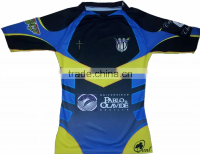 Hot selling youth dye sublimated rugby singlets