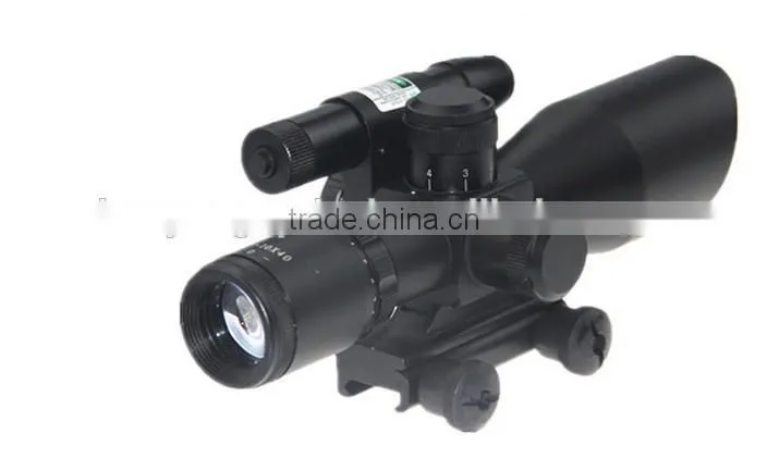 China Supplier 2.5-10x40 Dual Illuminated laser Riflescope Rifle scope Cut Sunshade/2.5-10x40mm Rifle scope with Red Laser