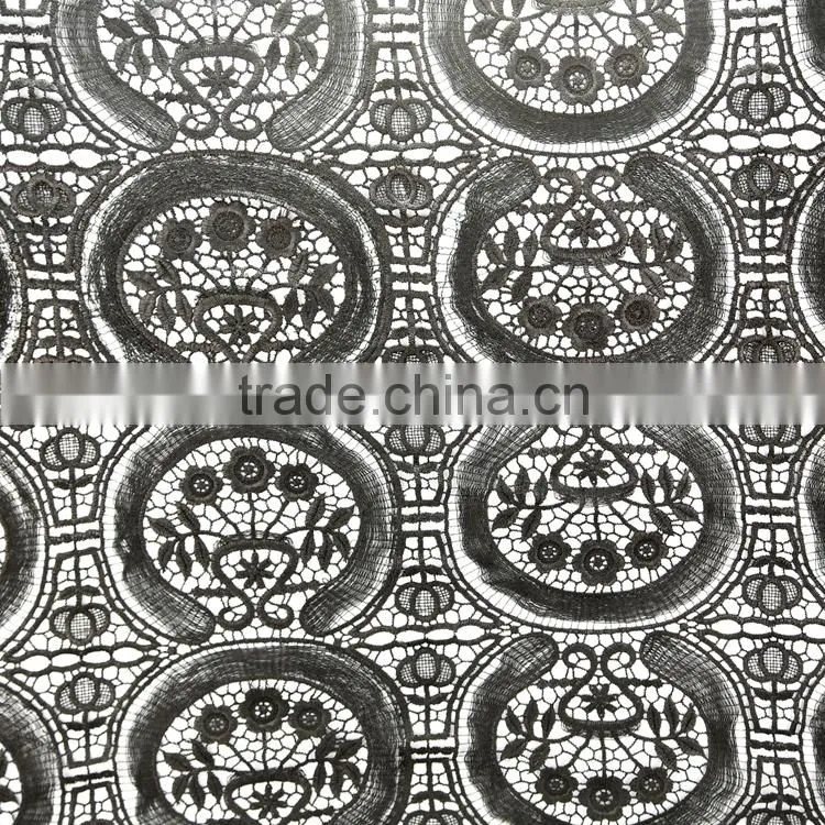 Factory direct supply hot selling semi-circle flowers embroidery patterns guipure embroidery lace fancy net fabric