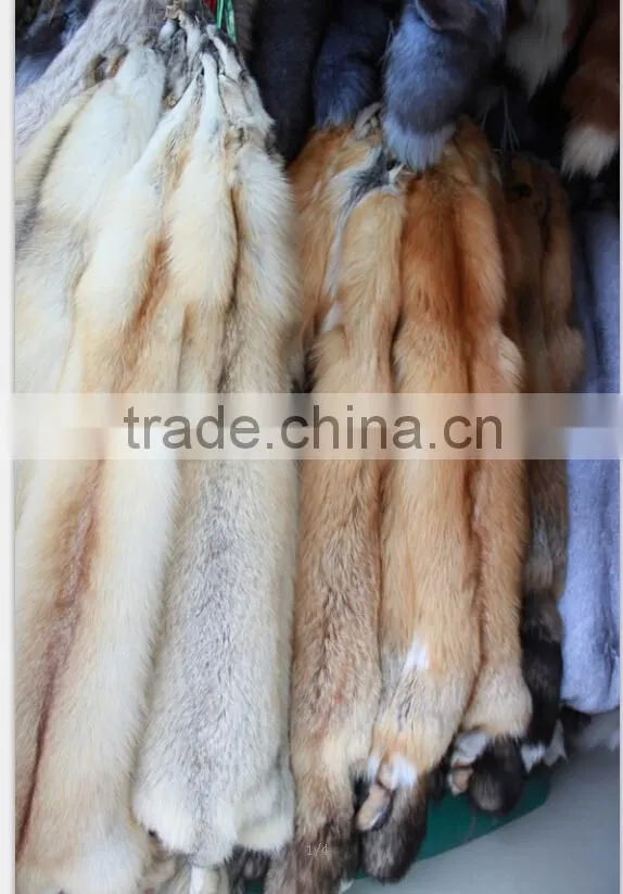 Top quality Natural Color red Fox Skin Natural Fur For Garment Wholepieces