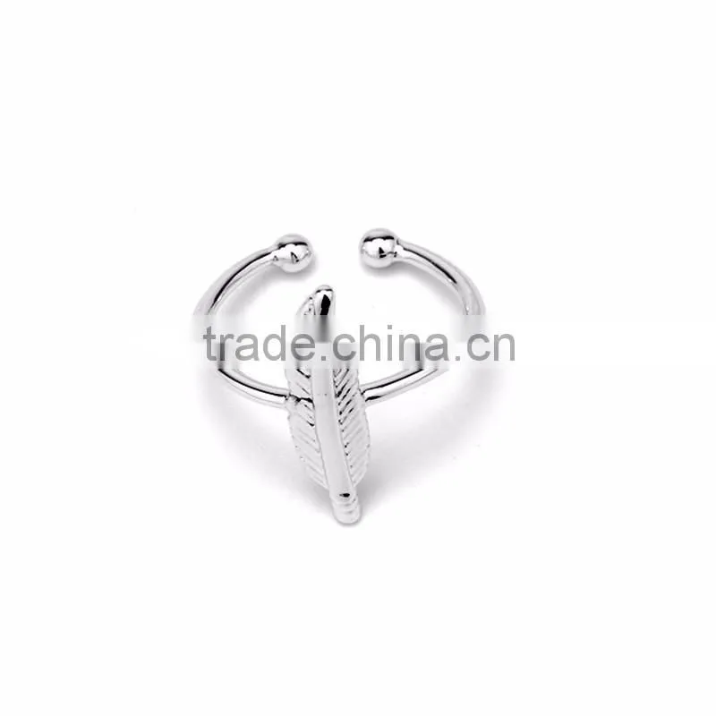 Chic Fashionabel Wholesale Jewelry Cheap Leaf Shape Silver Gold Filled Rings