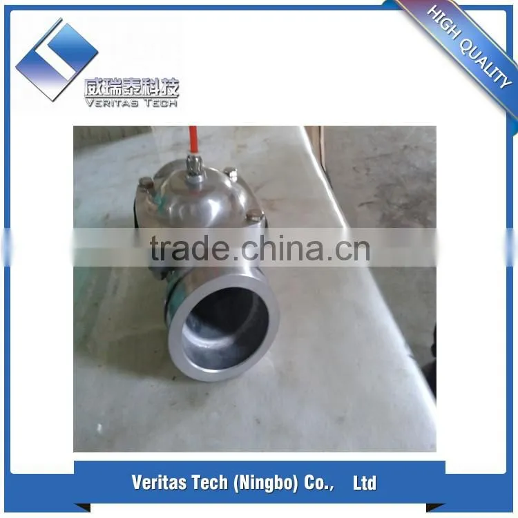 3inch polished/painted/machined three-way Air Operated inline diaphragm Valve