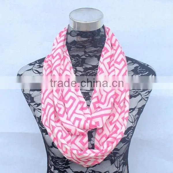 Wholesale Personalized Double Layer Knitted Jersey Infinity Scarf
