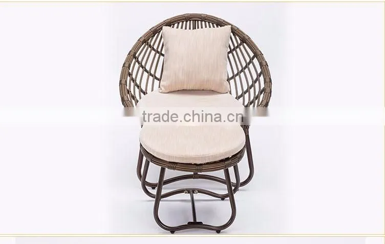 2PCS Chaise Portable Deck Outdoor Beach Rattan Lazy People Sun Lounger