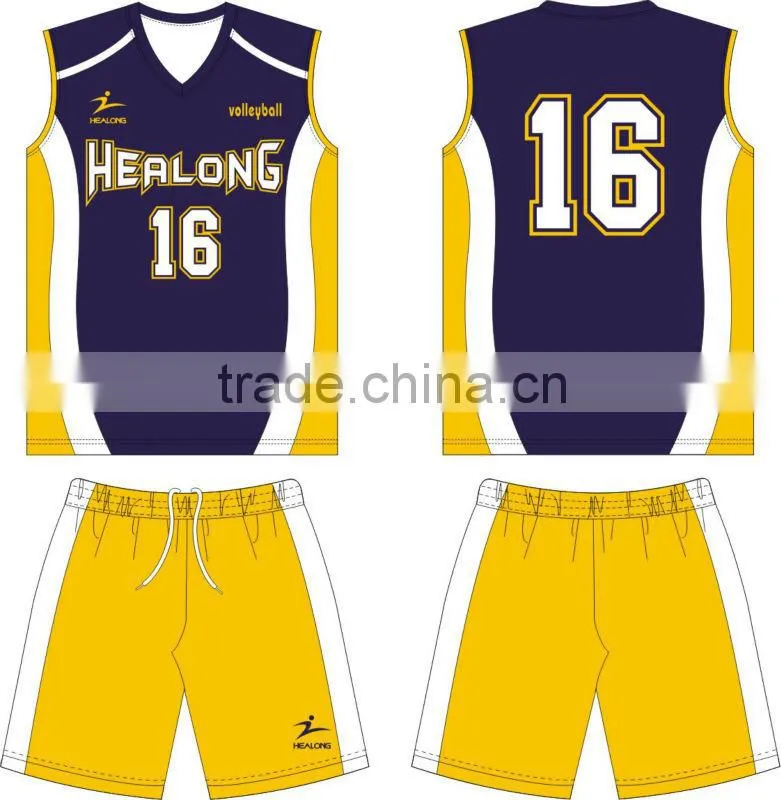 100%polyester volleyball wear with custom design jersey