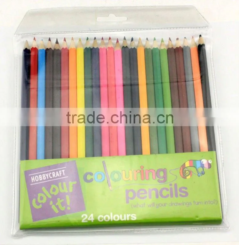 7" HB 24 pcs colour wooden Pencil case Set